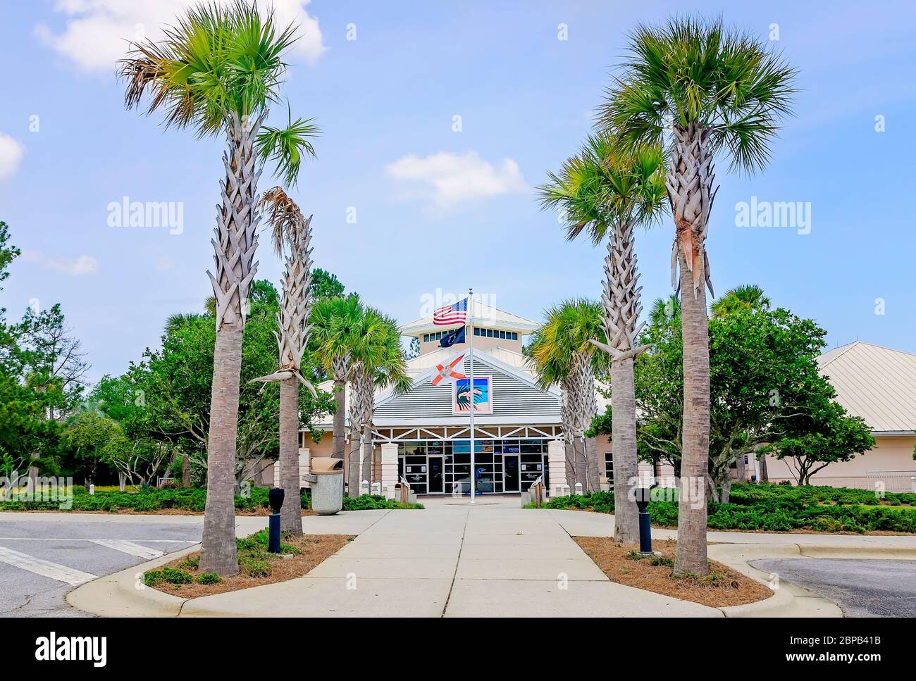 Das Florida Welcome Center auf der Interstate 10 ist am 16. Mai 2020 in Pensacola, Florida, zu sehen. Stockfoto