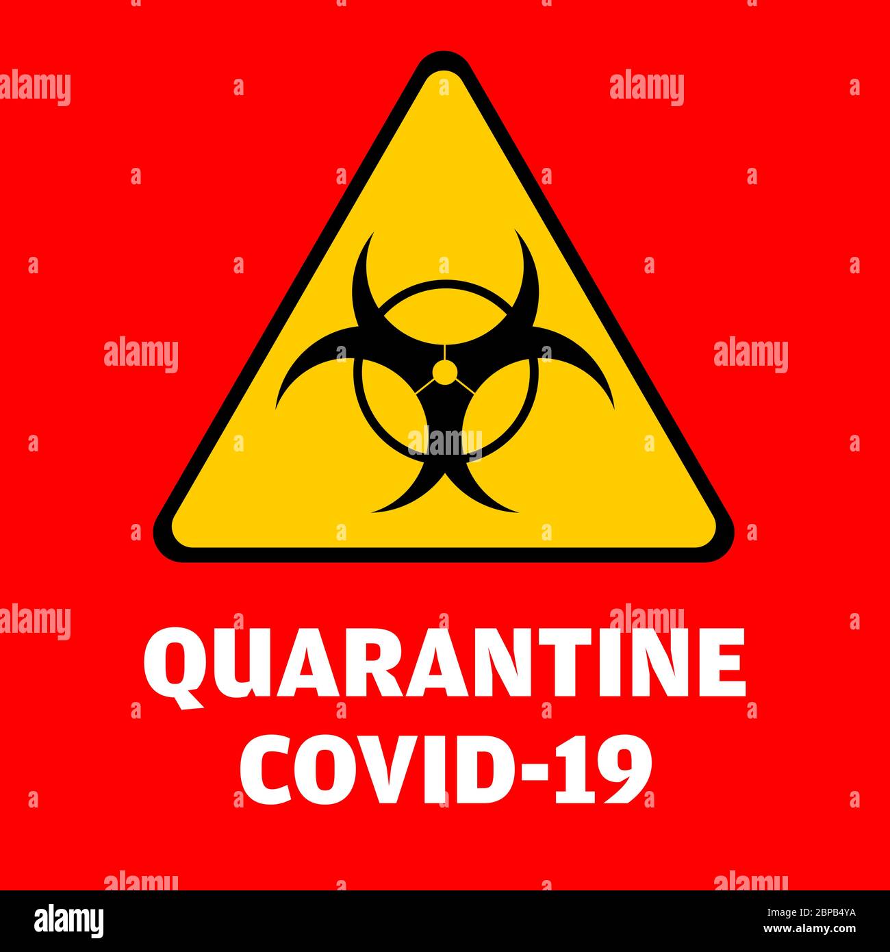 Warnaufkleber Coronavirus COVID-19 Quarantäne-Bereich Vektorgrafik Stock Vektor