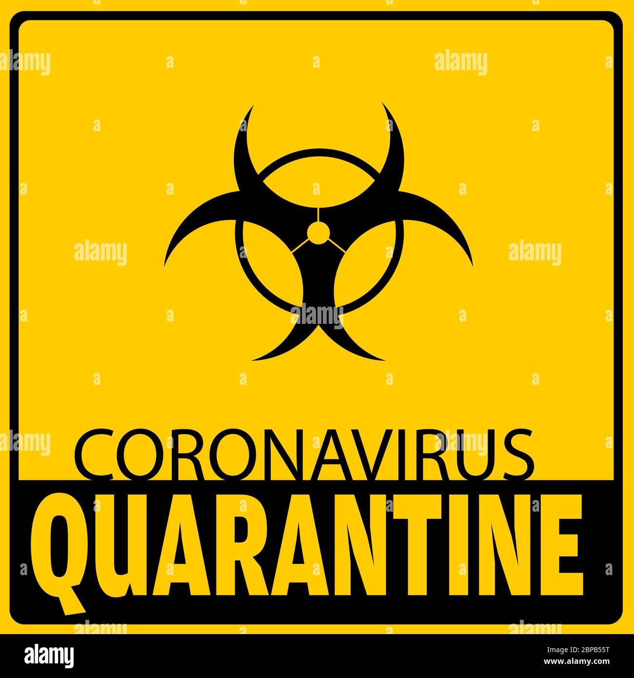 Warnaufkleber Coronavirus COVID-19 Quarantäne-Bereich Vektorgrafik Stock Vektor