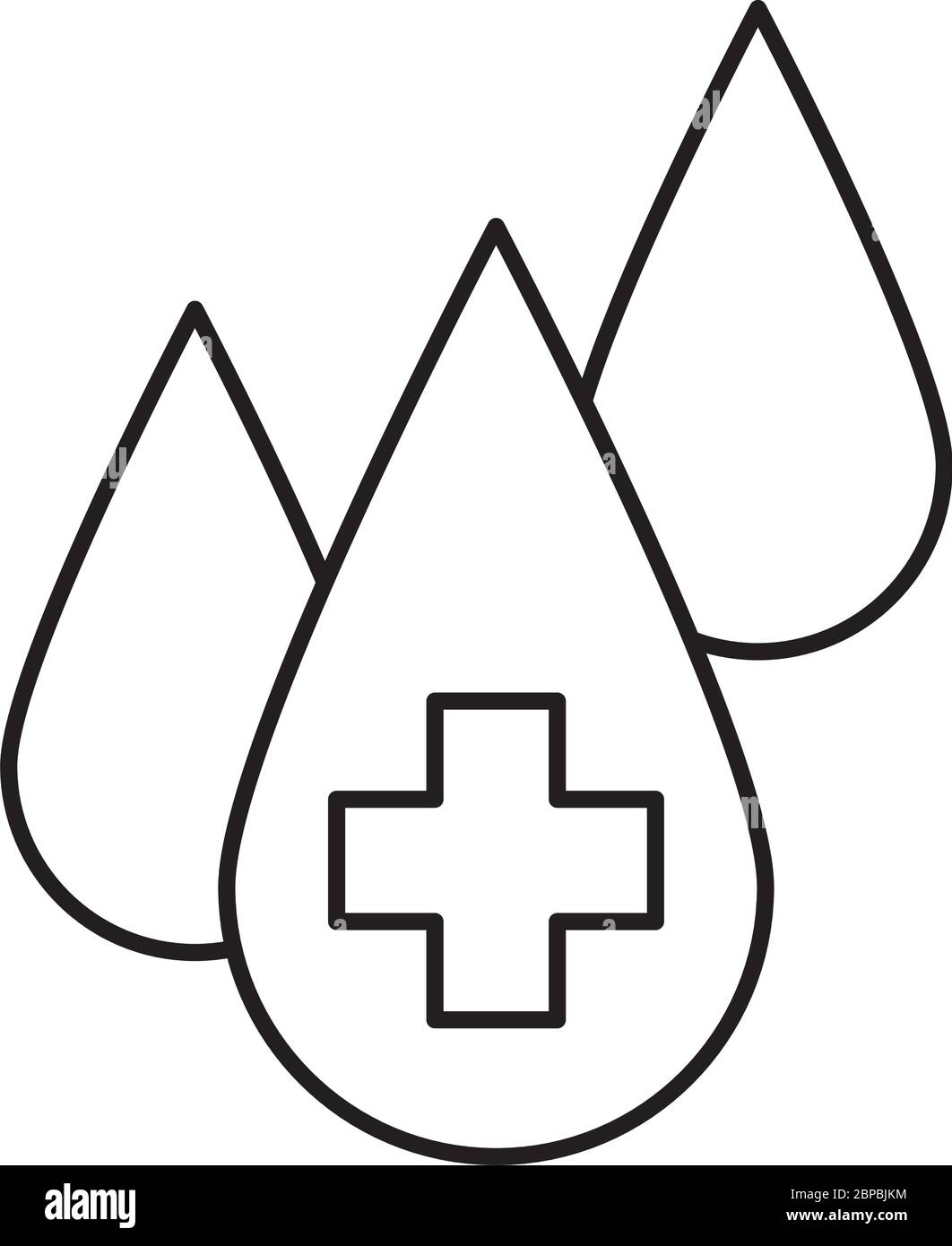 Covid 19 Coronavirus Prävention Bluttropfen medizinischen Vektor Illustration Linie Stil Symbol Stock Vektor