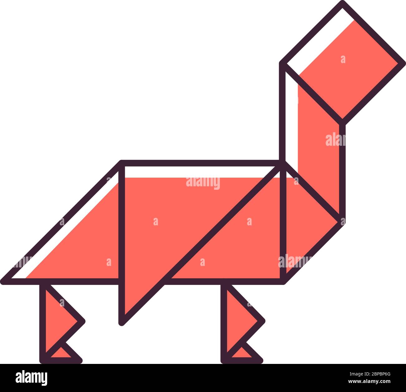 Tangram RGB-Farbsymbol Stock Vektor