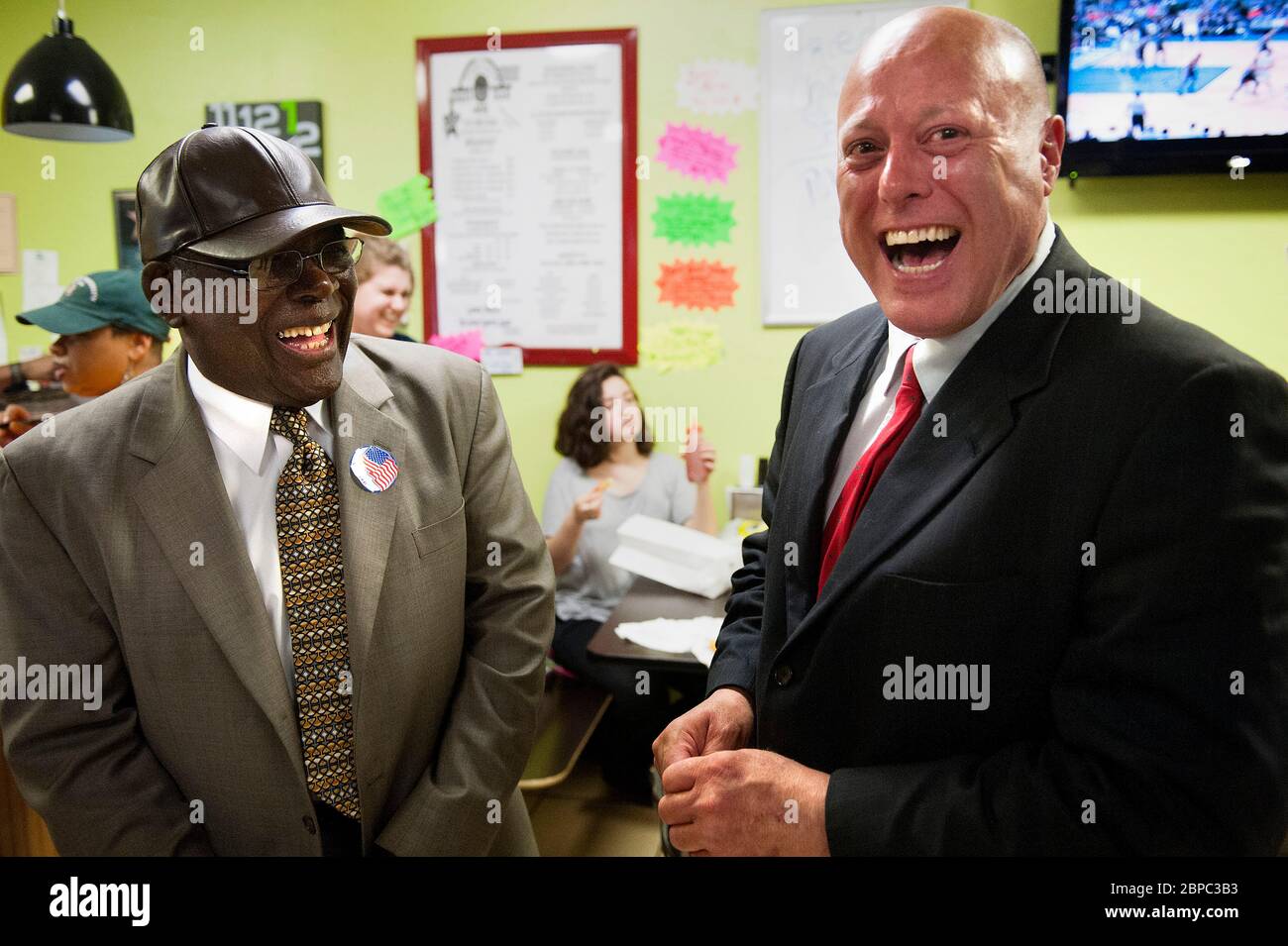 2015 Ferguson Kommunalwahl in Ferguson Missouri USA Stockfoto