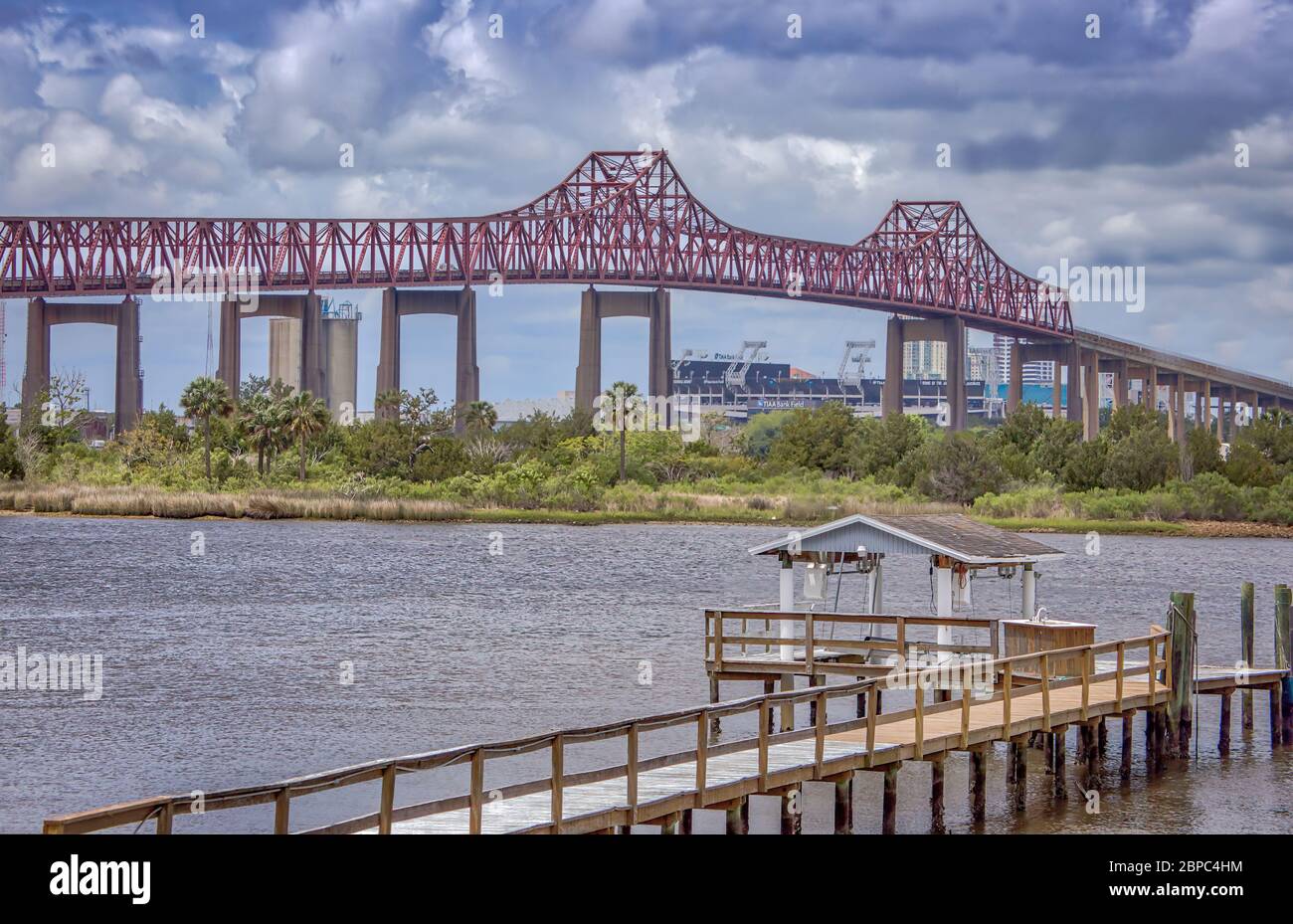 Stahlträger Brücke Stockfoto