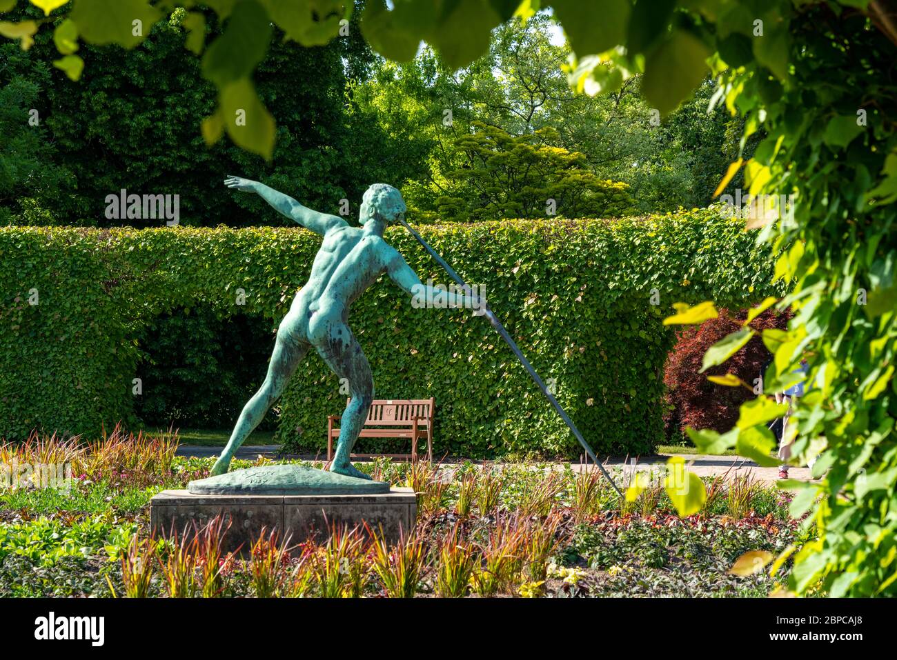 Grugapark, Lindenrunde, Skulptur Javelin Thrower, Essen, NRW, Deutschland, Stockfoto