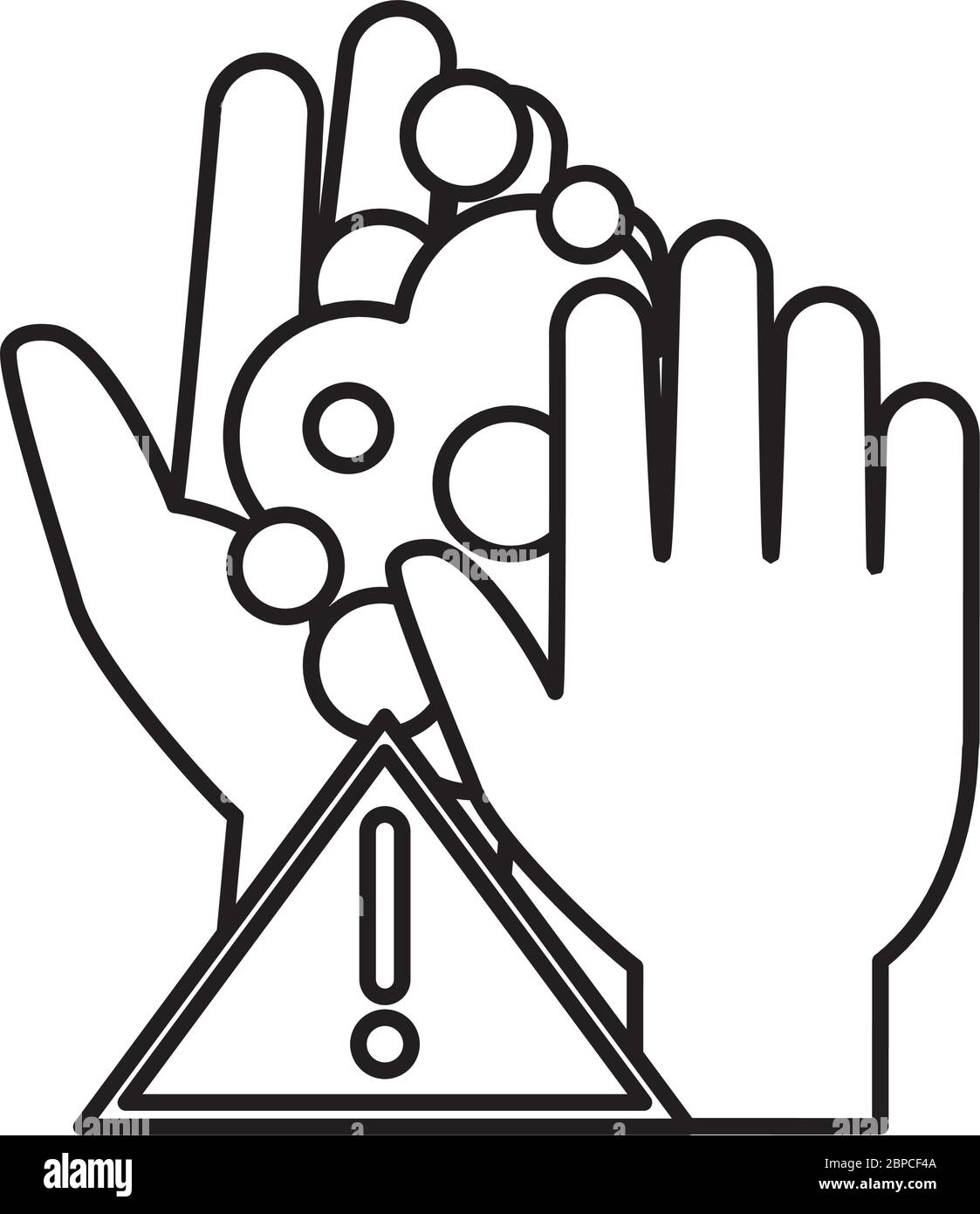 Covid 19 Coronavirus Prävention Waschen Hände Warnung Vektor Illustration Linie Stil Symbol Stock Vektor Covid 19 Coronavirus Prävention Waschen Hände Warnung Vektor Illustration Linie Stil Symbol Stock Vektor