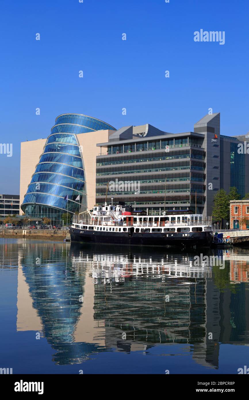 Convention Center, Fluss Liffey, Stadt Dublin, County Dublin, Irland, Europa Stockfoto