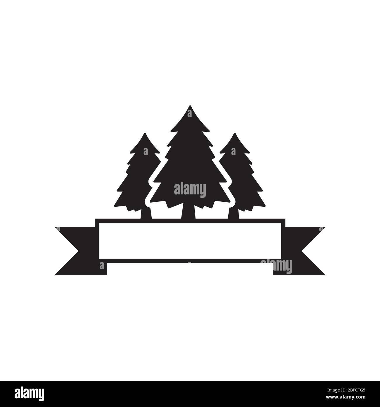 Kiefer-Baum-Vorlage. Einfache Anlage Design Vektor auf weißem Hintergrund. Stock Vektor