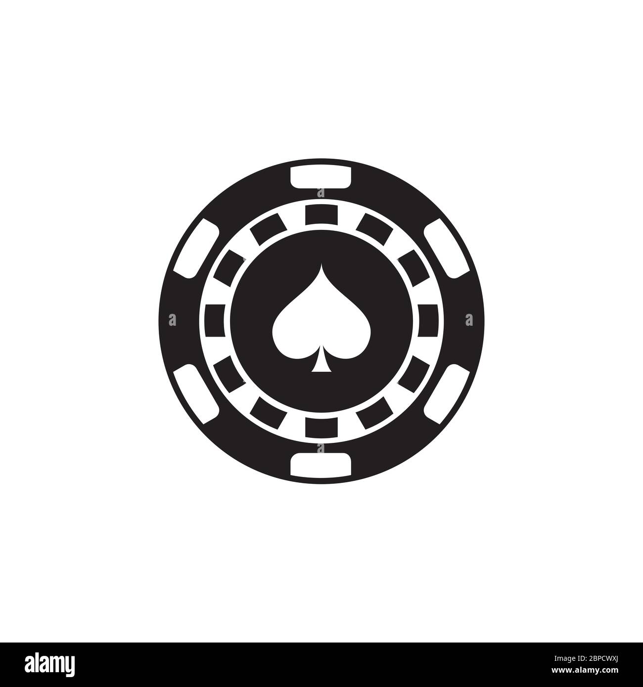 Poker-Chip Symbol Symbol Vektor isoliert auf weißem Hintergrund Stock Vektor