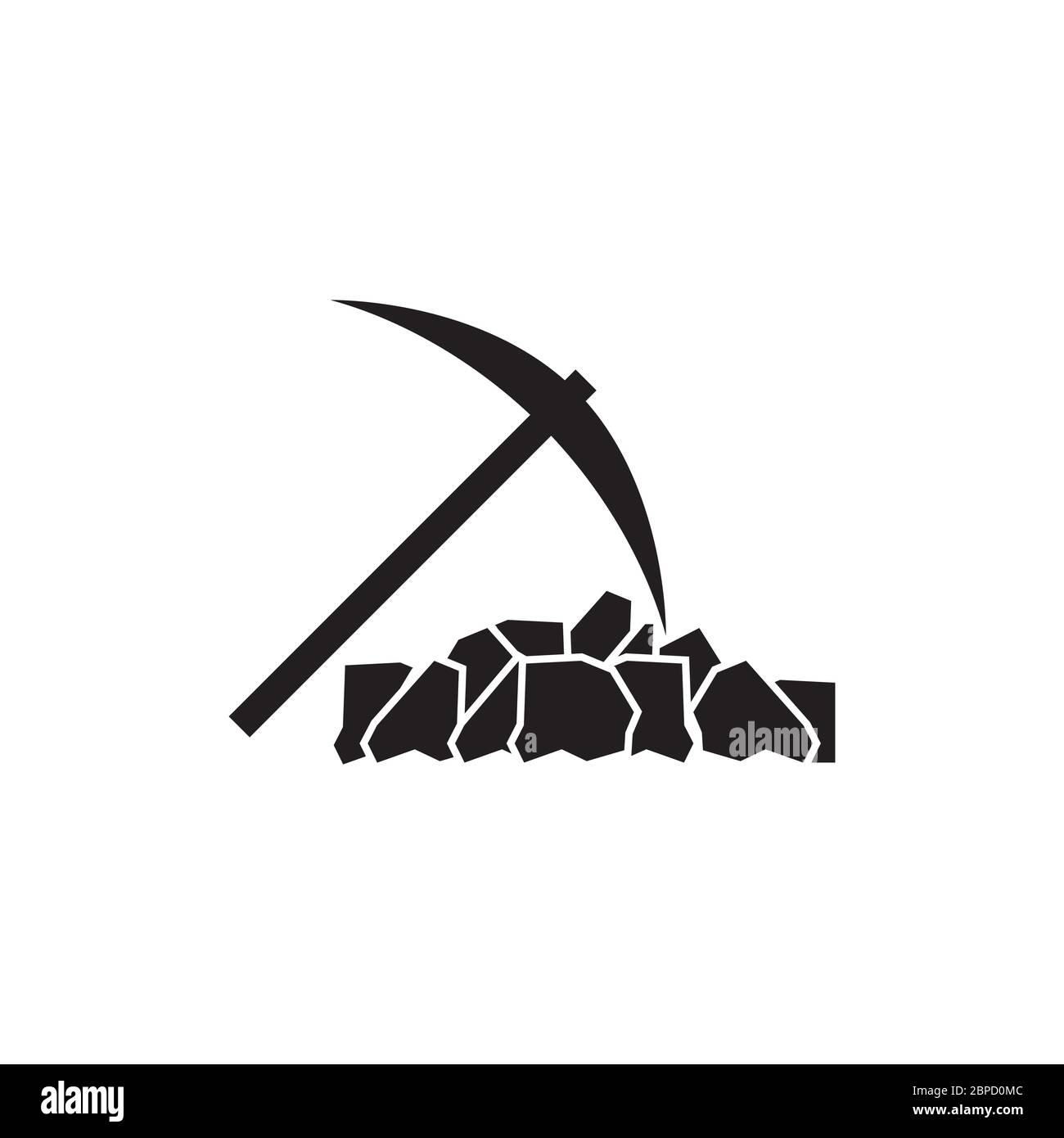 Bergbau Design Vektor Illustration. Kreative Ikone. Isoliert auf weißem Hintergrund Stock Vektor