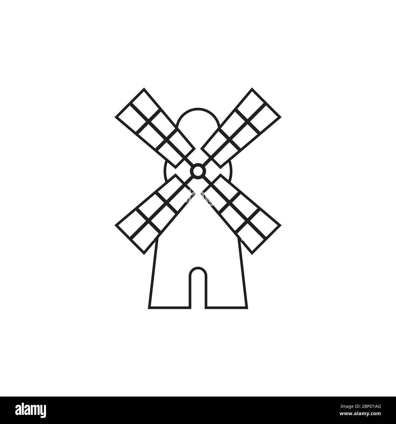 Linien Symbol Windmühle Design Vektor isoliert auf weißem Hintergrund Stock Vektor