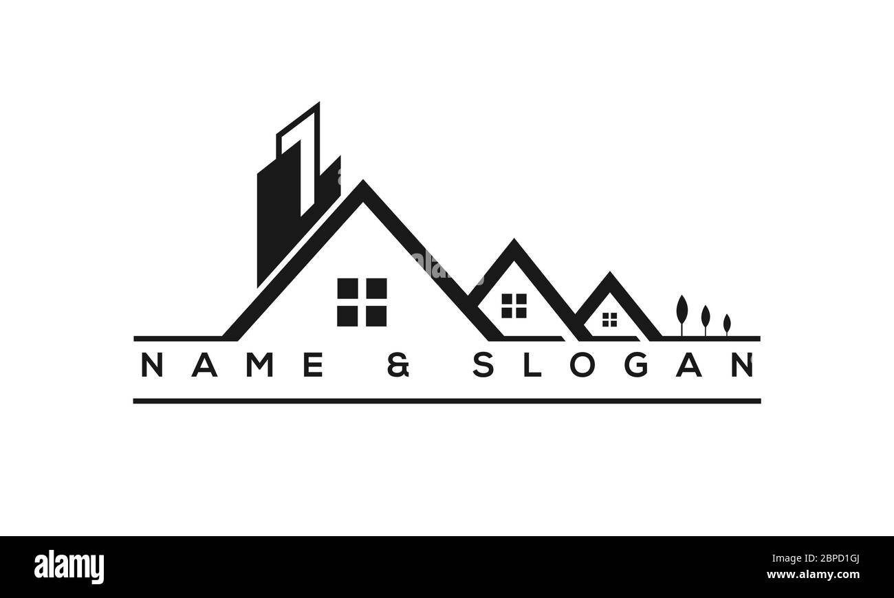 Logo-Designs für Immobilien Stock Vektor