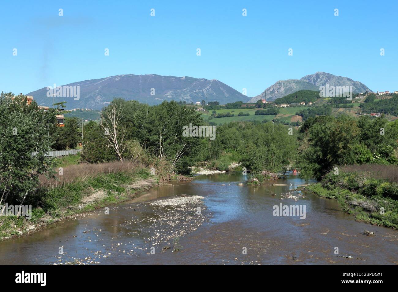 Benevento - Dormiente del Sannio dal Ponte Leproso Stockfoto