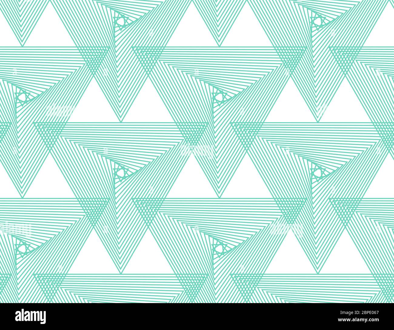 Aqua Menthe, Neo Mint, Smaragd, türkis geometrische Vektor nahtlose Muster.Farbe 2020. Wiederholende Textur in neo mint Farben für Hintergrund, Tapete Stock Vektor