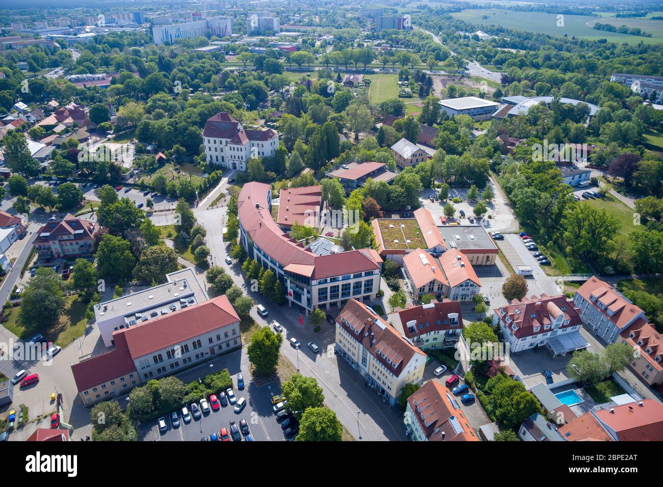 Hoyerswerda, Deutschland. Mai 2020. Luftaufnahmen der Stadt Hoyerswerda ...