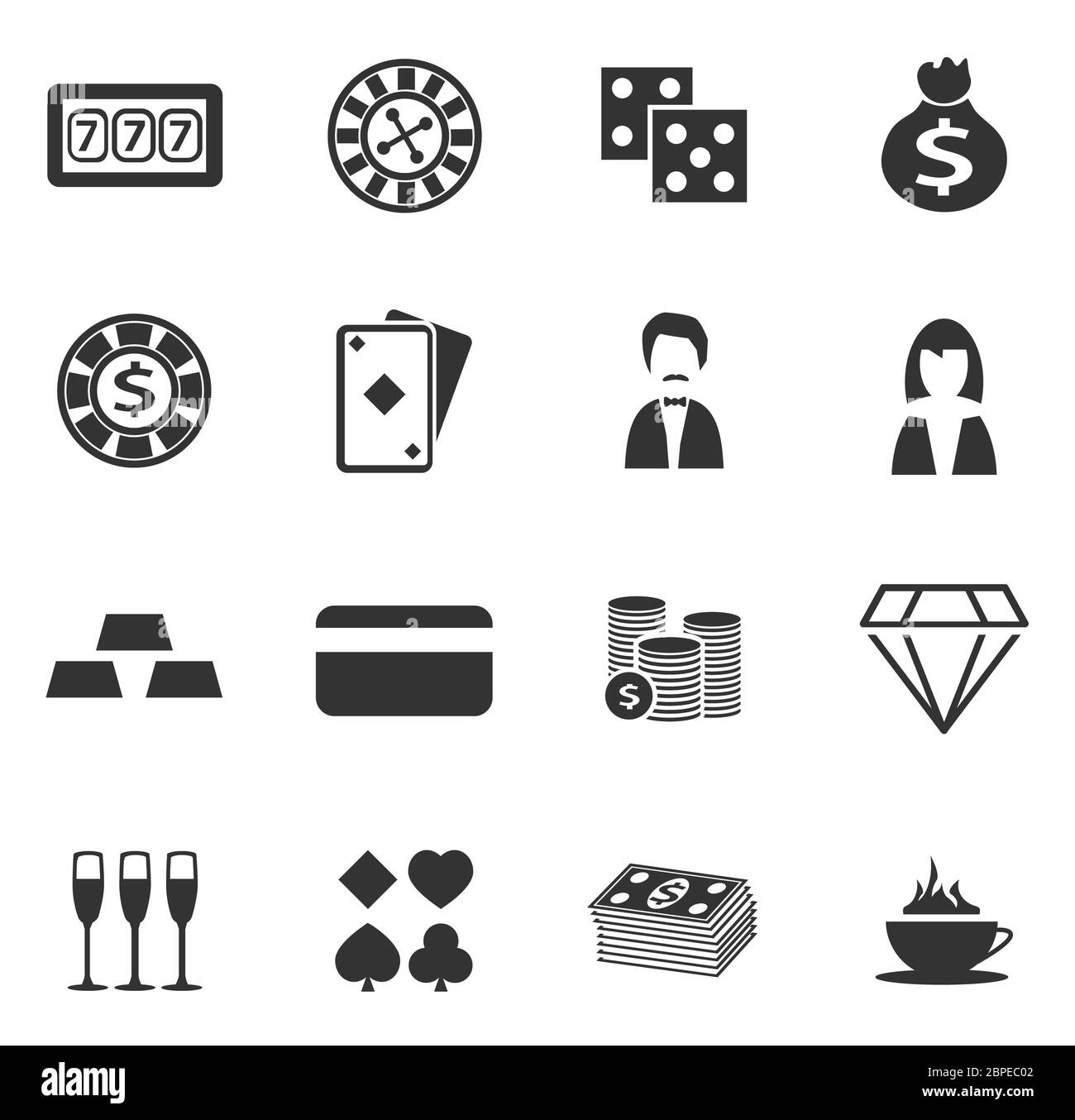 Kasino einfach Icons für Web und Benutzeroberflächen Stockfoto