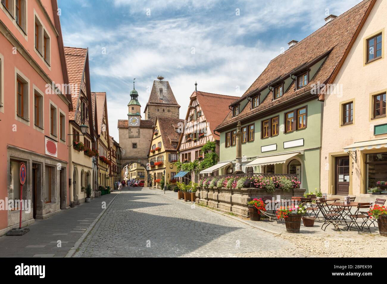 Rothenburg Ob der Tauber Altstadt Innenstadt in Rothenburg ODT, Franken, Bayern, Deutschland Stockfoto