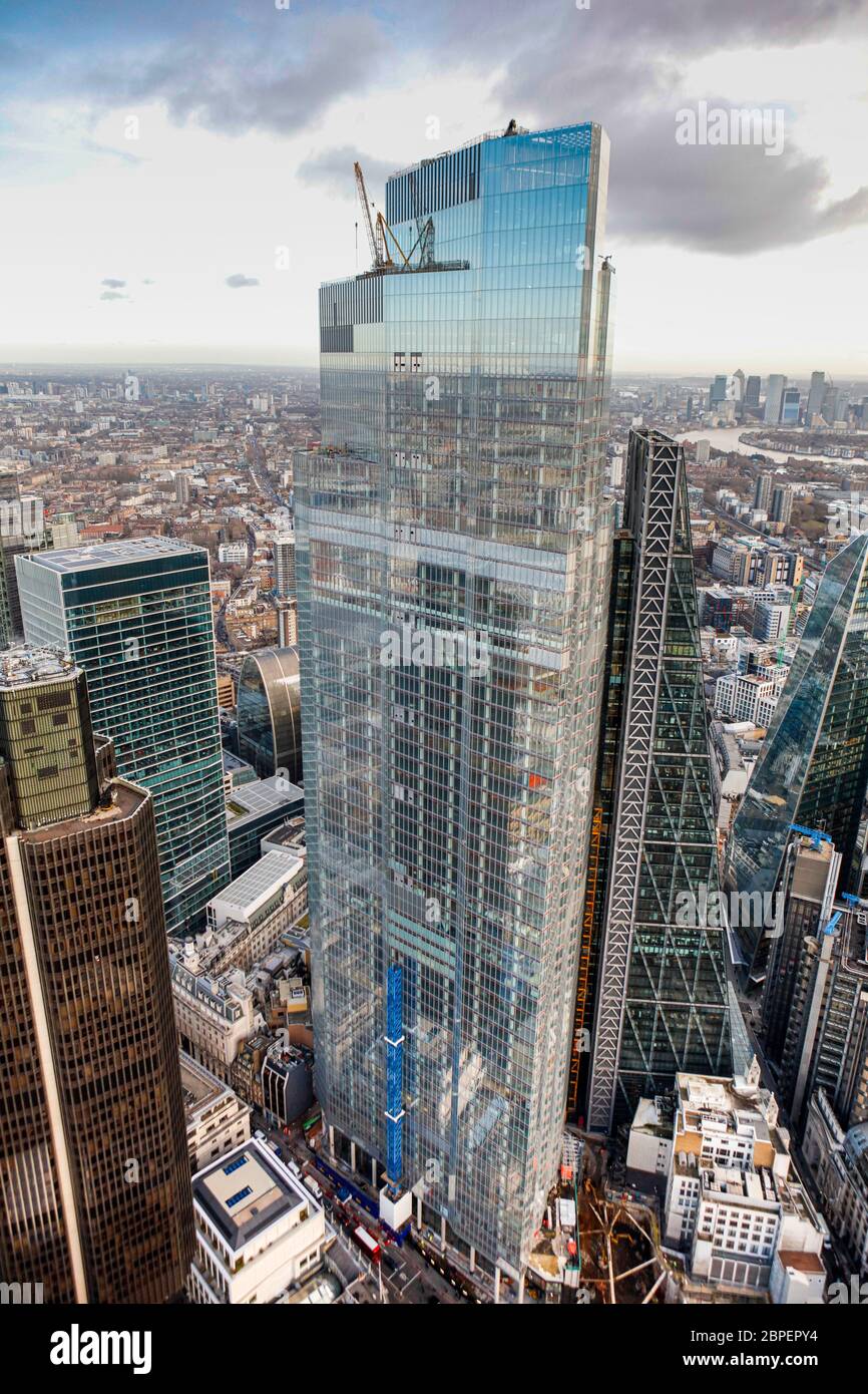 Luftaufnahme von Bishopsgate 22 Stockfoto