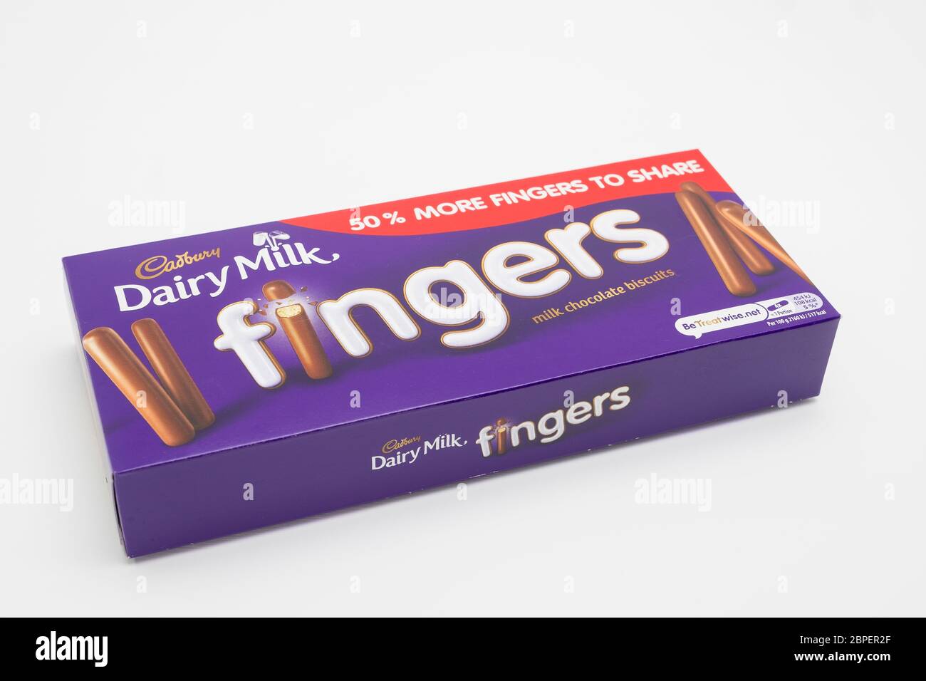 Eine Schachtel Cadbury Finger. Stockfoto