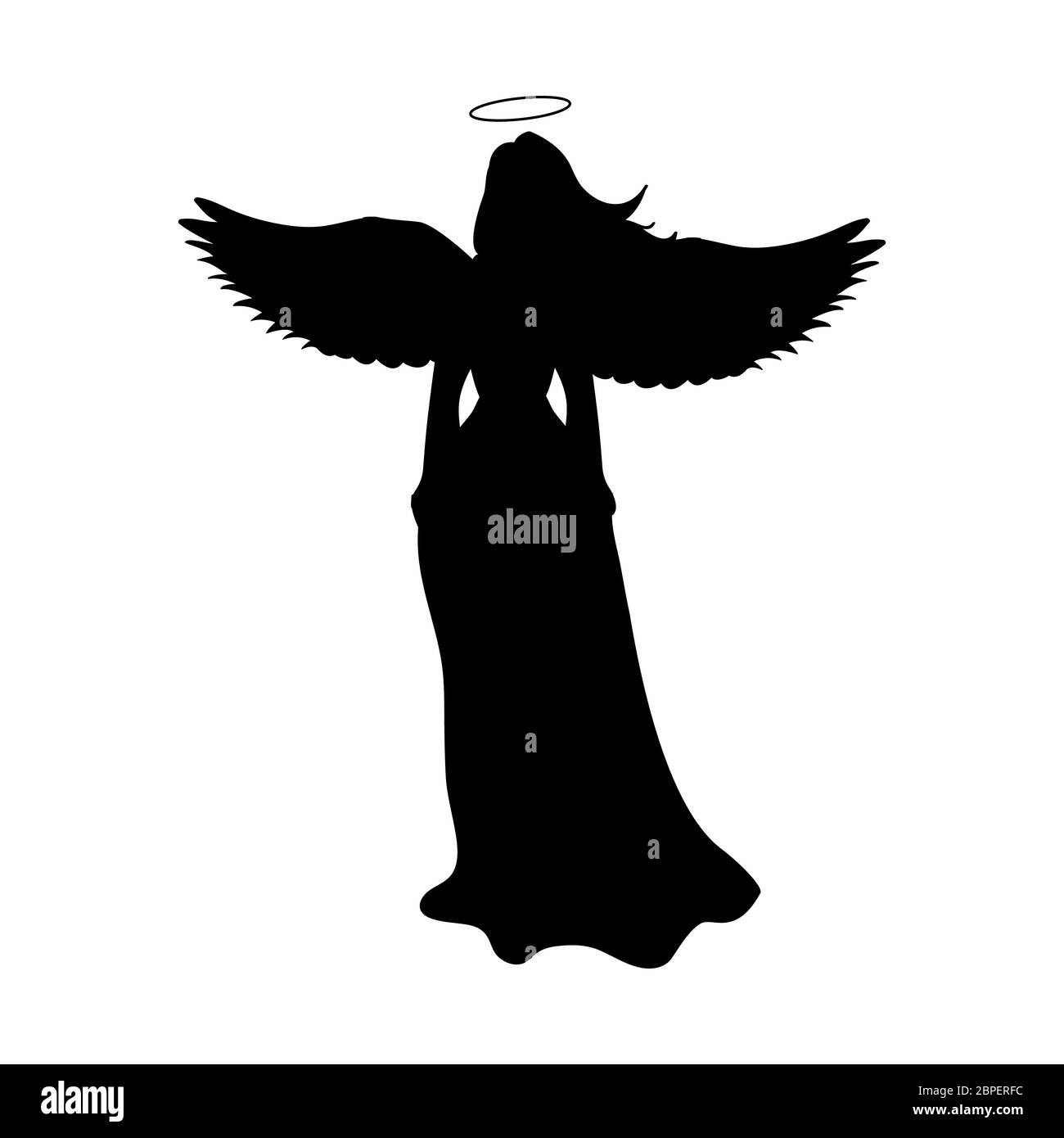 Engel silhouette Weihnachten religiöse Christen. Vector Illustration. Stockfoto