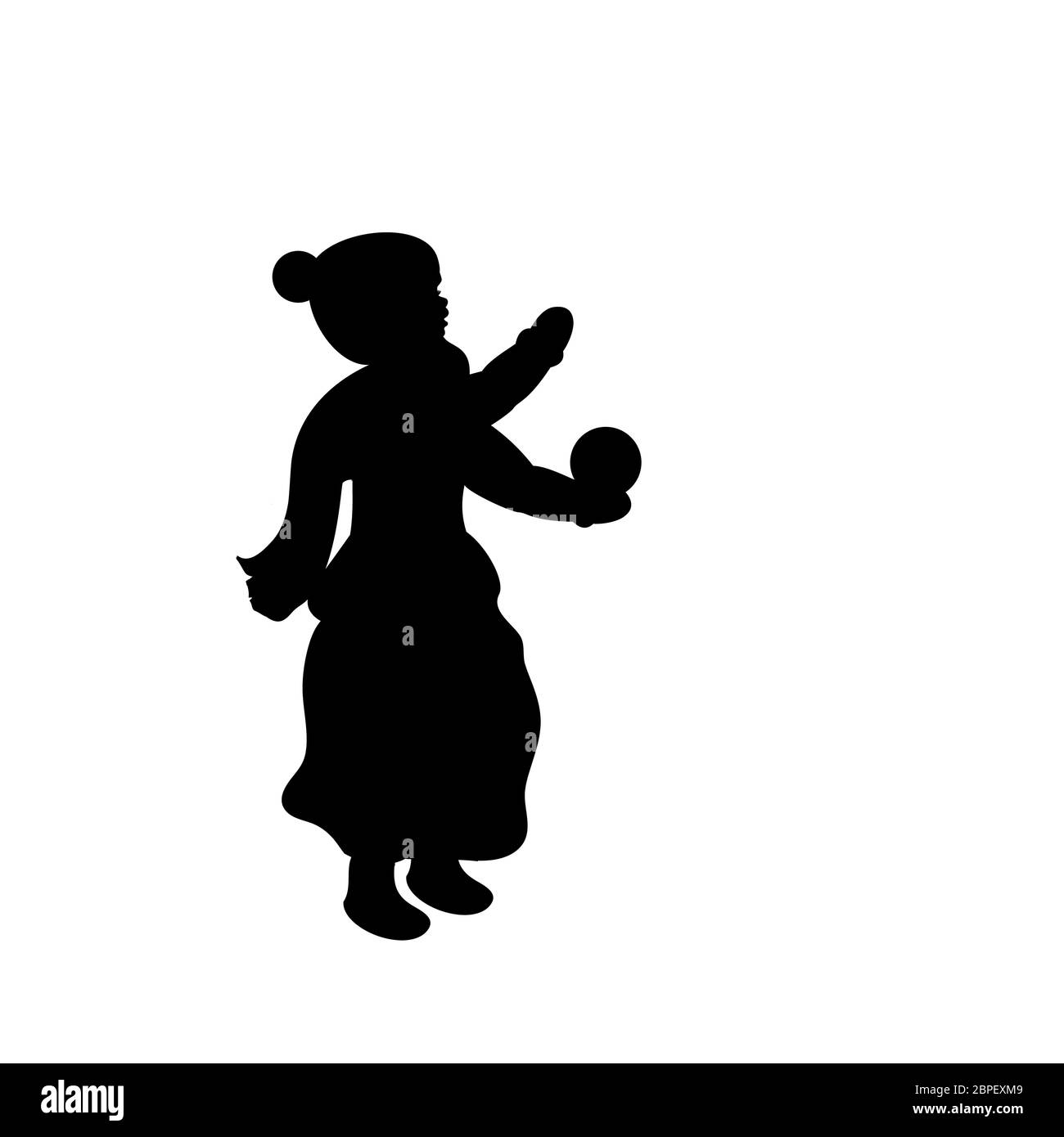 Silhouette girl Winter Mädchen wirft Schnee. Vector Illustration Stockfoto