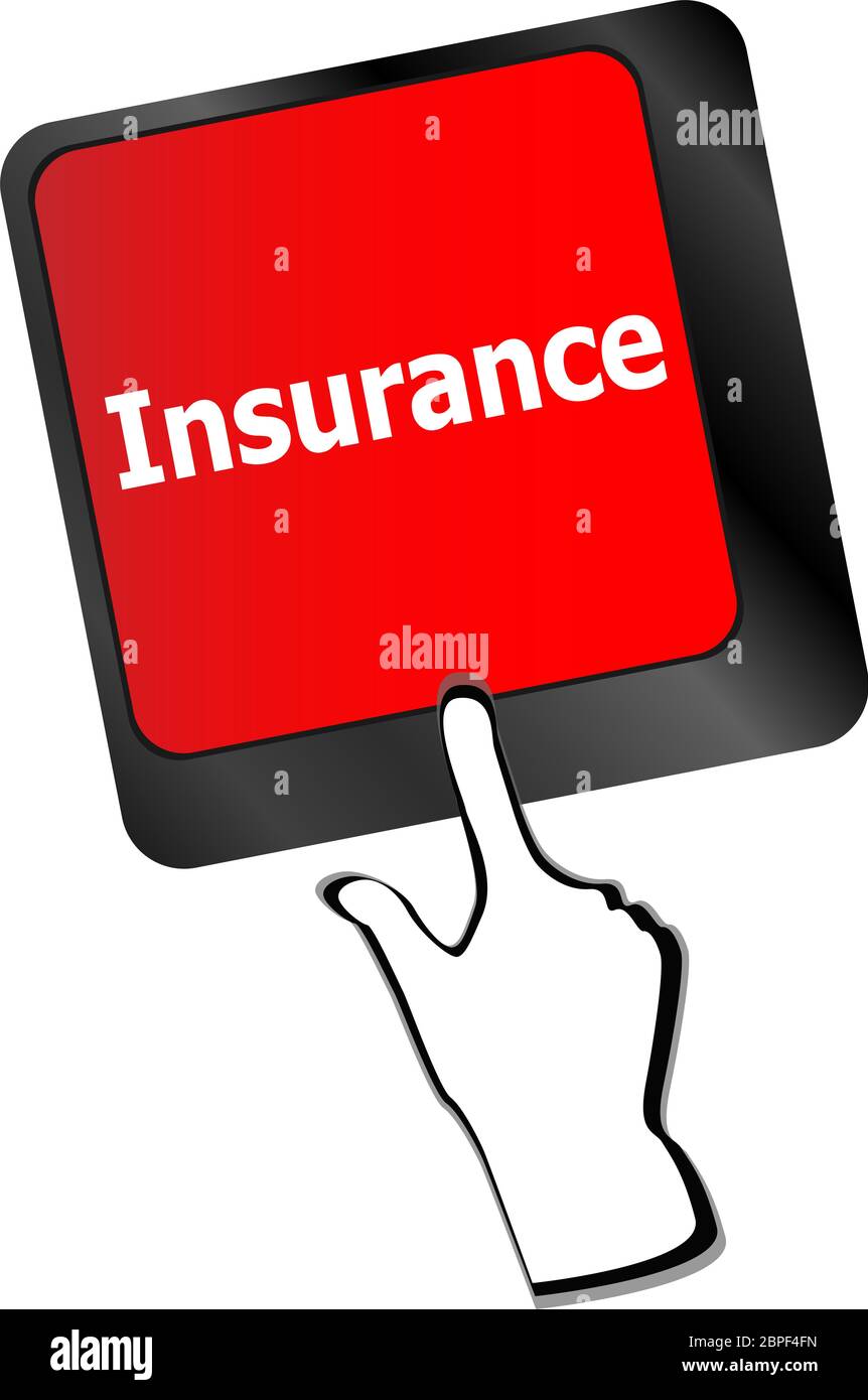 Versicherung-Taste anstelle von enter-Taste Stockfoto