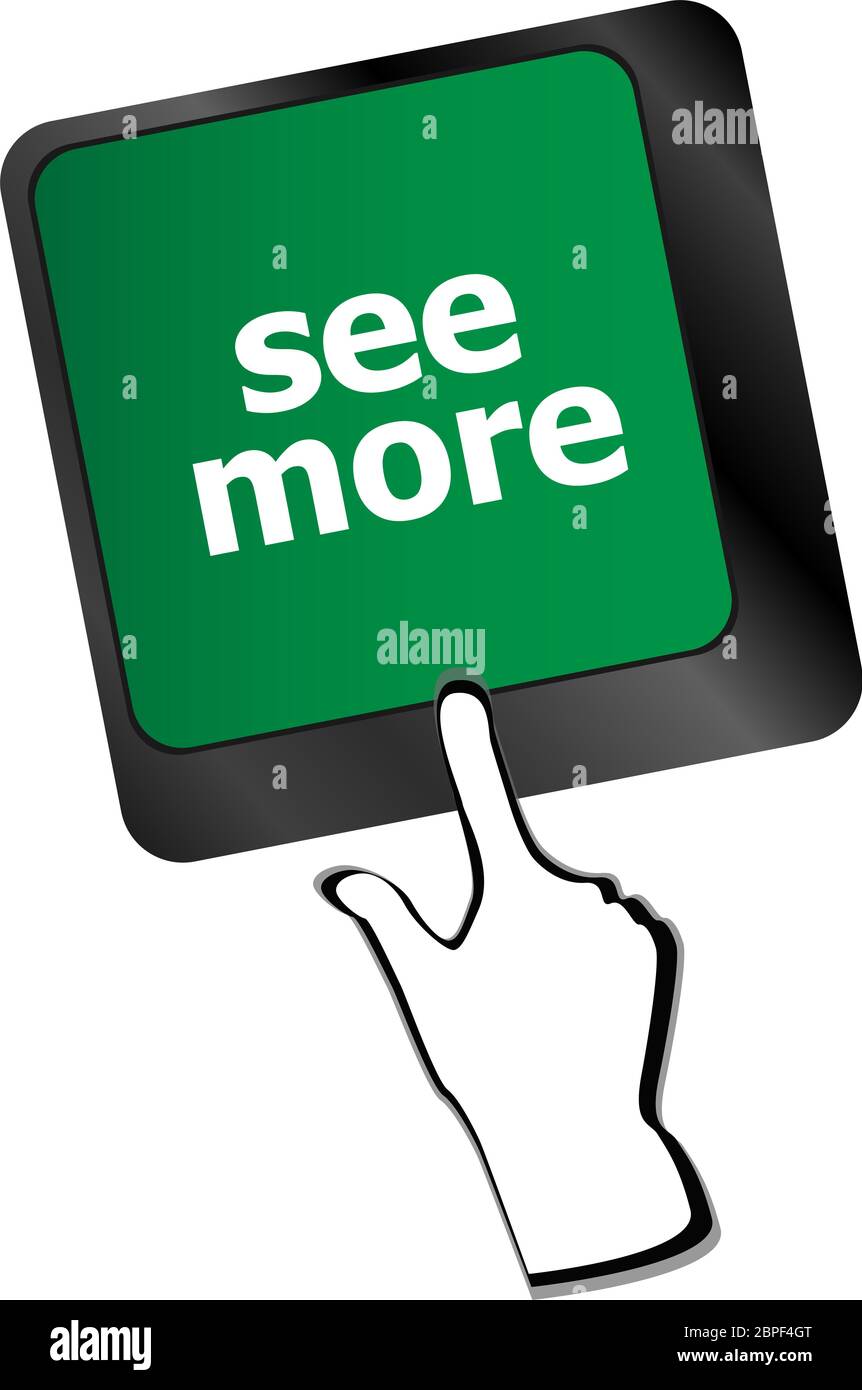 Computer-Tastatur mit sehen mehr Tastatur, Suche Konzept Stockfoto