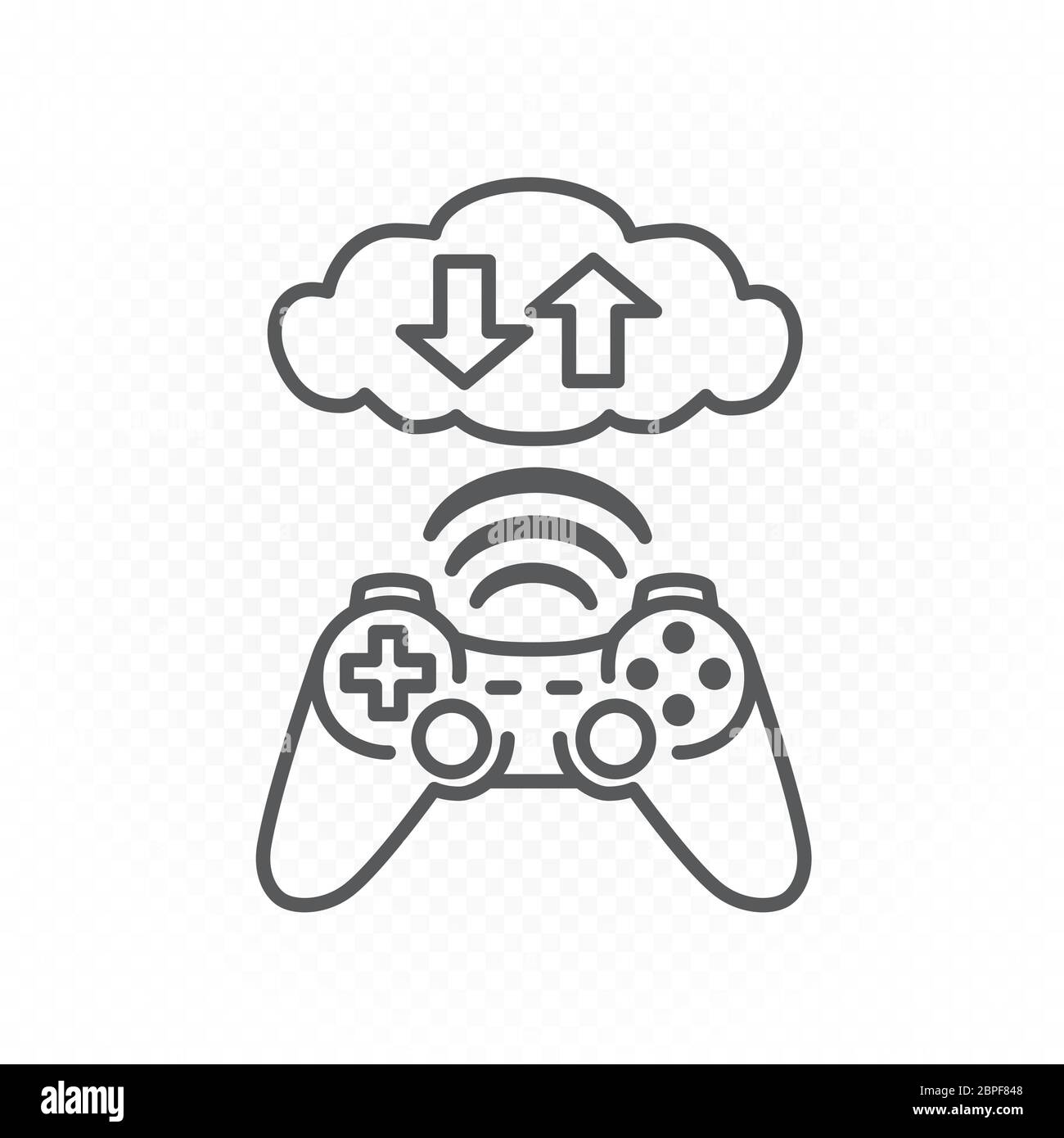 Symbol für die Cloud-Servicelinie für Computerspiele Stock Vektor