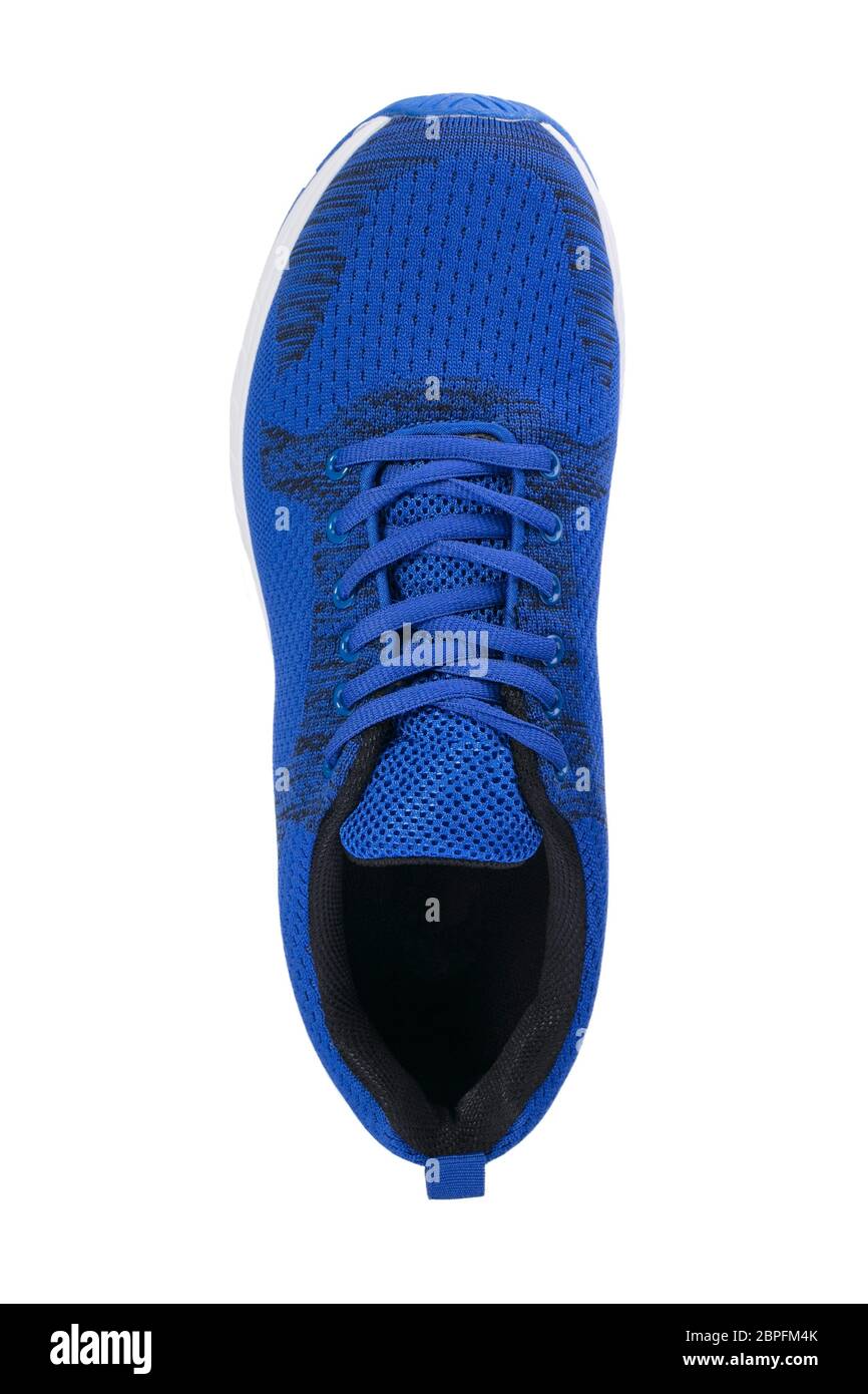 Sportschuhe. Blauer Sneaker aus Stoff mit weißer Sohle Stockfotografie -  Alamy
