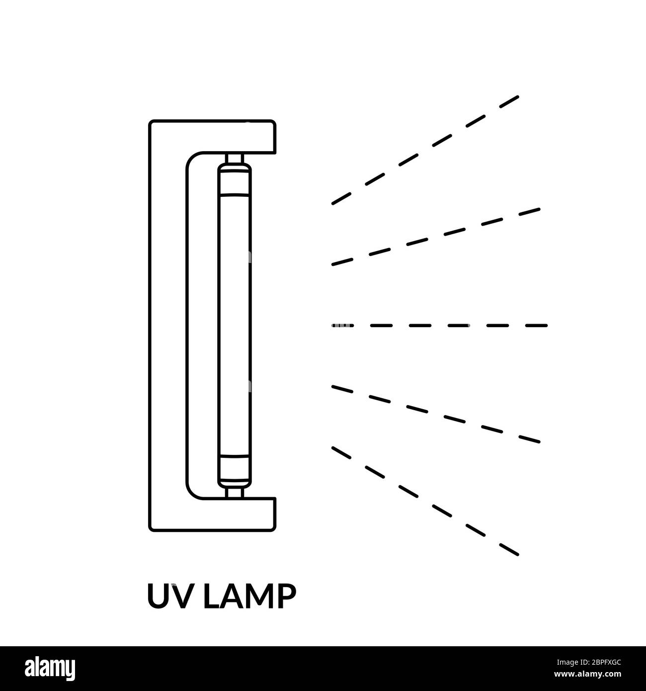 Symbol für die Linie der UV-Lampe. UV-Licht Sterilisation von Luft und  Oberflächen. Coronavirus-Prävention. Desinfektion bakterielle UV-Lampe.  Schwarzer Umriss Stock-Vektorgrafik - Alamy