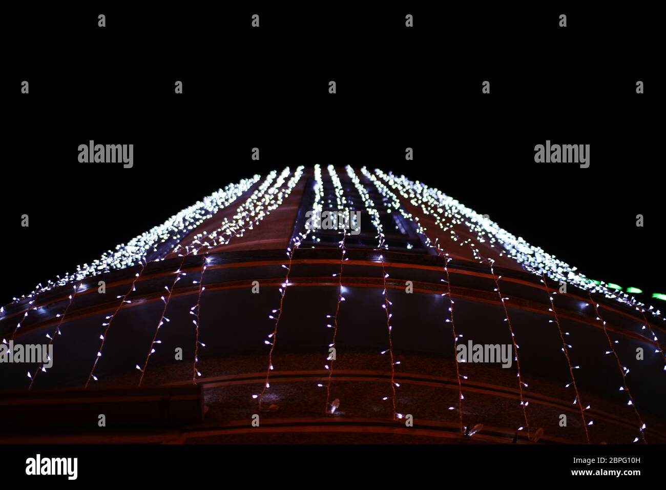 Neujahr Licht Dekoration in der Nacht Stockfoto