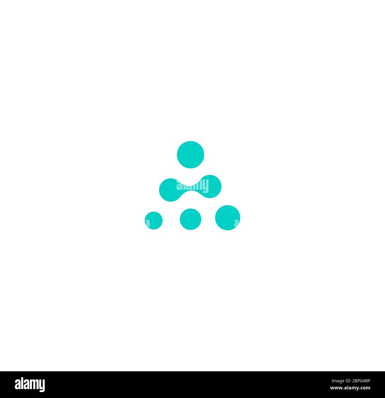 Stilisierter Buchstabe A, alphabetisches Element-Logo. Logo für Dots-Verbindungen. Digitale Innovation. Geschäftsmodell der Pyramide. Nervenzellen Netzwerk Vektor-Symbol Stock Vektor