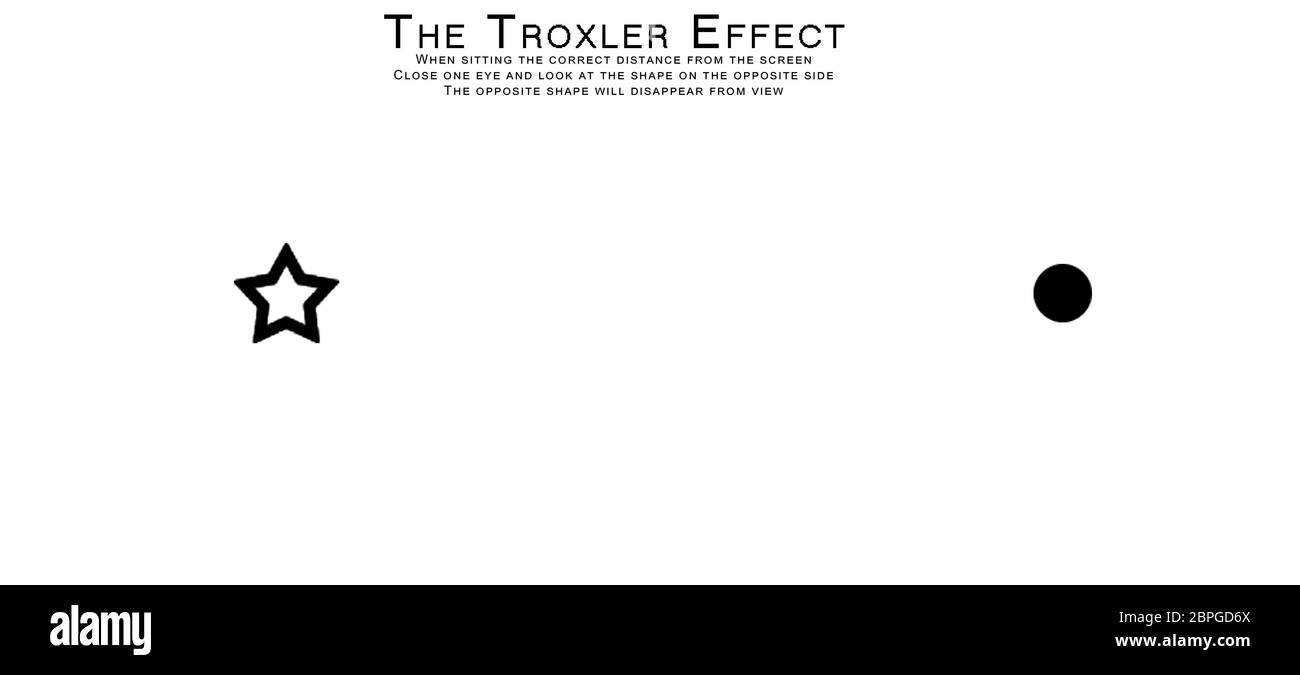 Der Troxler-Effekt - Troxler's Fading, oder Troxler Fading, oder der Troxler-Effekt, ist eine optische Illusion, die die visuelle Wahrnehmung beeinflusst. Stockfoto
