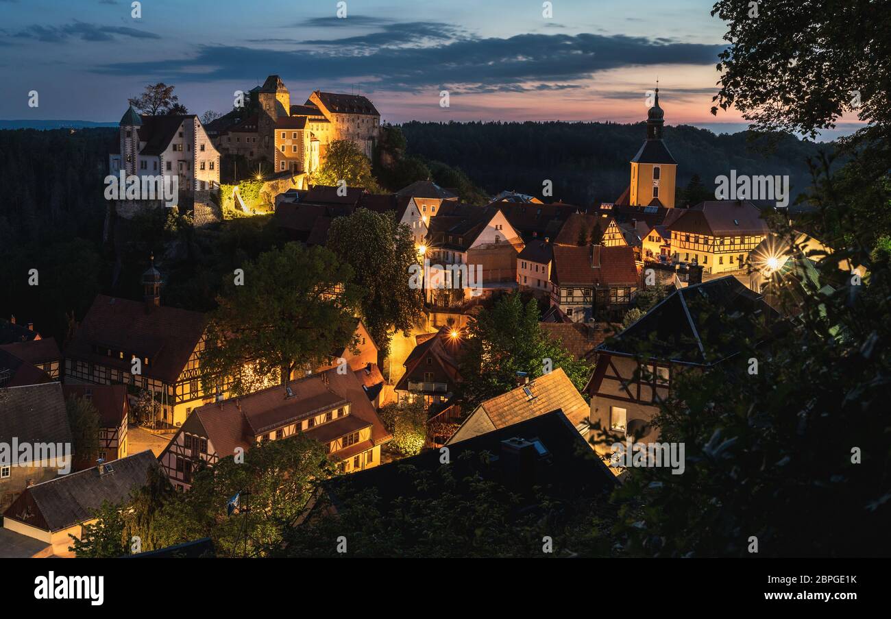 Das Schloss Hohnstein in der sächsischen schweiz, sachsen, deutschland Stockfoto