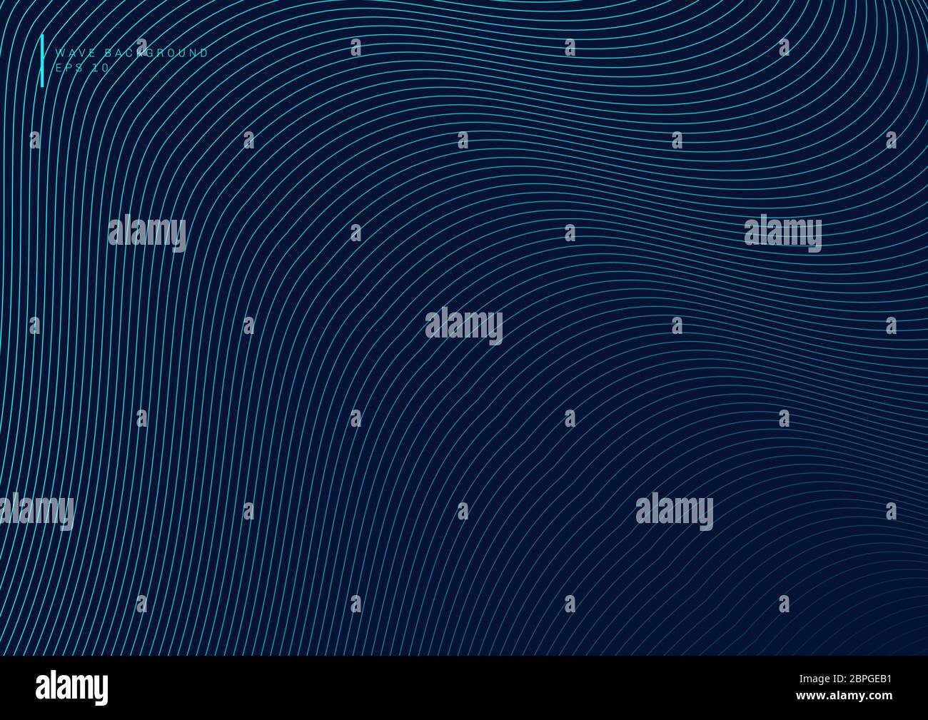 Abstrakte blaue Welle Linien fließenden Muster Design-Element auf dunkelblauem Hintergrund und Textur. Wissenschaft oder Technologie Konzept. Vektorgrafik Stock Vektor