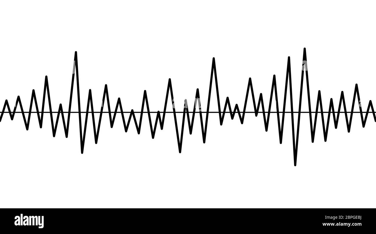 Herzfrequenz, Kardiogramm-Symbol. Pulswellenform. Herzrhythmusstörungen, Arrhythmie. Medizinische Illustration. Isolierte schwarz-weiß-Gesundheitswesen Vektor-Zeichen Stock Vektor