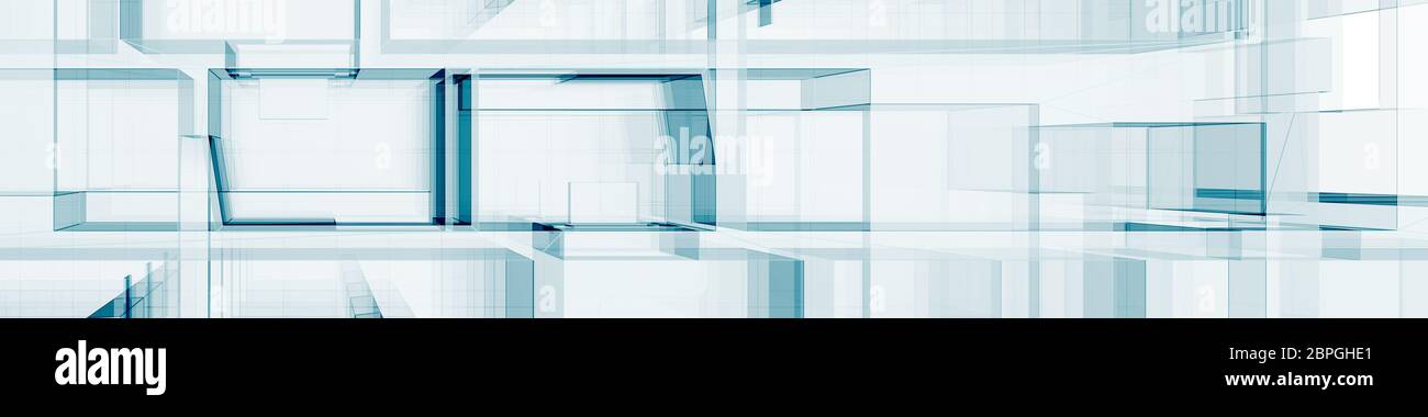 Horizontale panorama abstrakte Moderne Projekt. 3D-Rendering Stockfoto