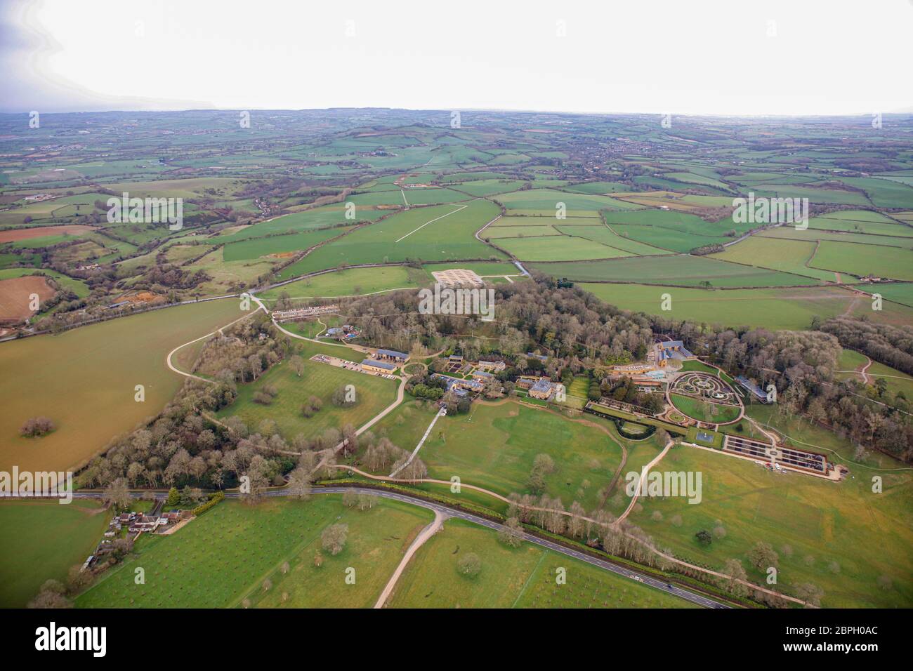Luftaufnahme des Newts in Somerset Stockfoto