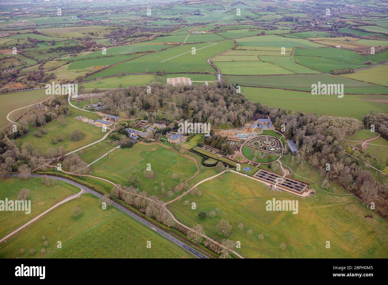 Luftaufnahme des Newts in Somerset Stockfoto