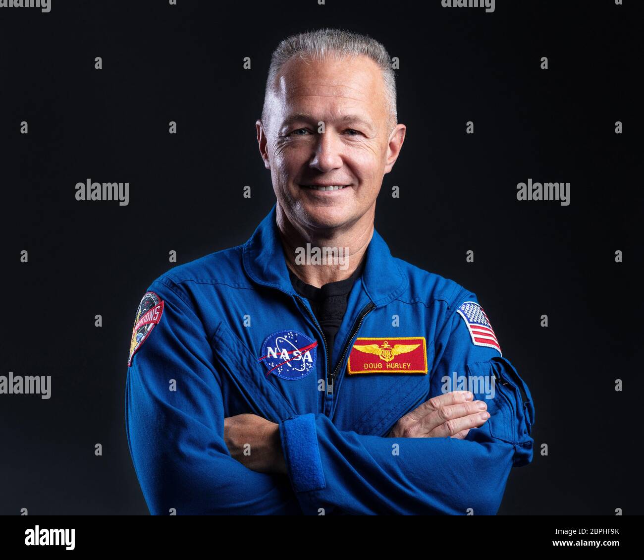 NASA-Astronaut Doug Hurley, hier am 7. November 2018 abgebildet, wird auf der Demo-2-Mission zur Internationalen Raumstation starten. SpaceX und NASA haben im Mai 27 den Start der zweiten Demonstrationsmission von Crew Dragon (Demo-2) von Falcon 9 vom historischen Launch Complex 39A im Kennedy Space Center der NASA in Florida als Teil des NASA Commercial Crew Program vor sich. Die NASA-Astronauten Bob Behnken und Doug Hurley werden die ersten beiden NASA-Astronauten sein, die mit dem Dragon-Raumschiff zur Internationalen Raumstation fliegen, die seit dem Spac den menschlichen Raumflug in die Vereinigten Staaten zurückbringt Stockfoto