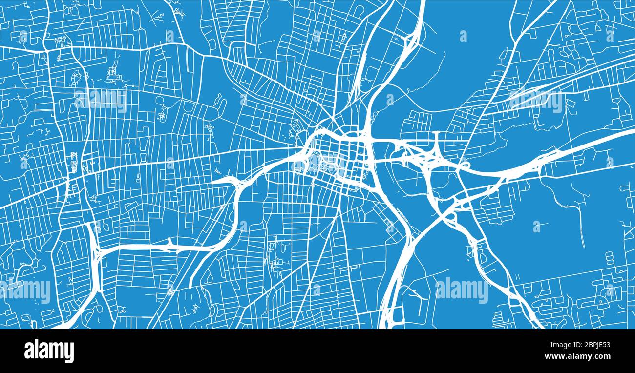 Stadtvektor Stadtplan von Hartford, USA. Hauptstadt des Bundesstaates Connecticut Stock Vektor