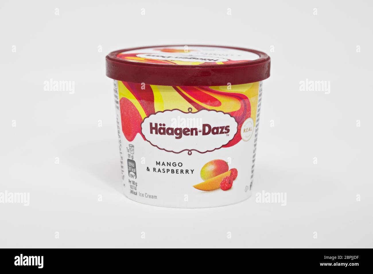 Haagen-Dazs Mango & Himbeer-Eis Stockfoto