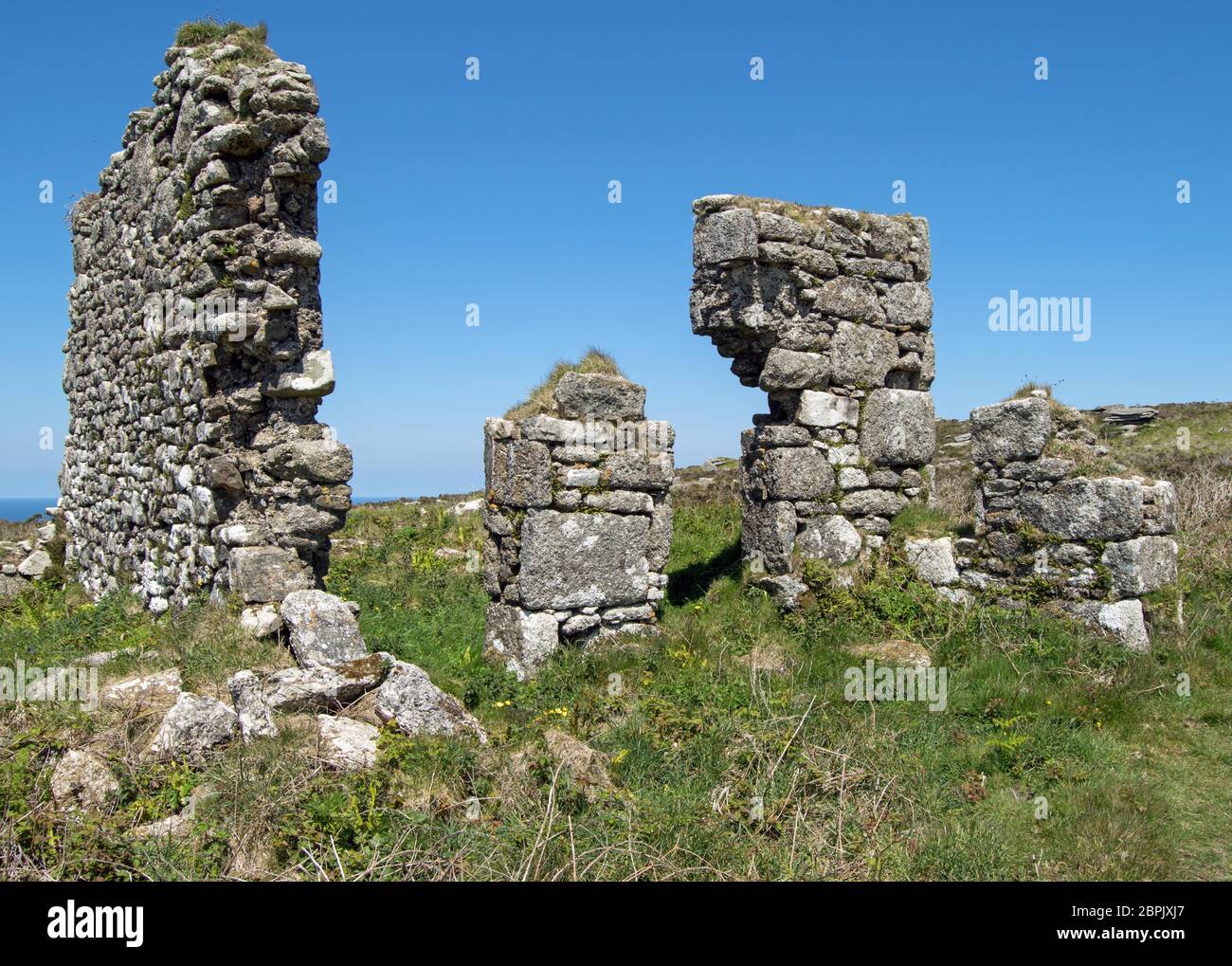 The Wheal Sperris Count House, Abandoned Tin Mining Building, Zennor, Cornwall, Großbritannien Stockfoto