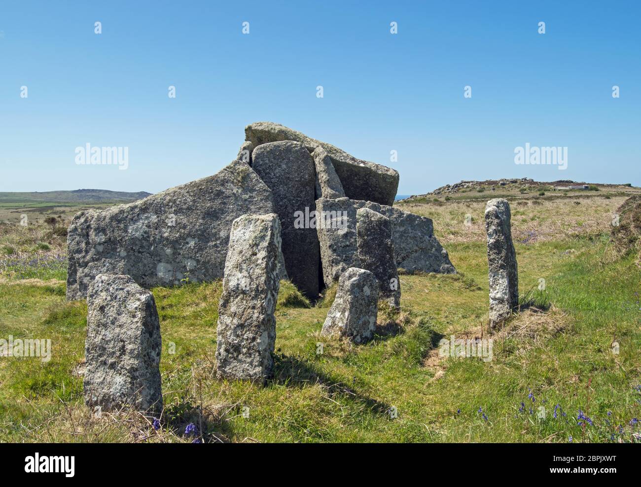 Zennor Quoit, Ancient Burial Chamber oder 'Dolmen', Cornwall UK Stockfoto