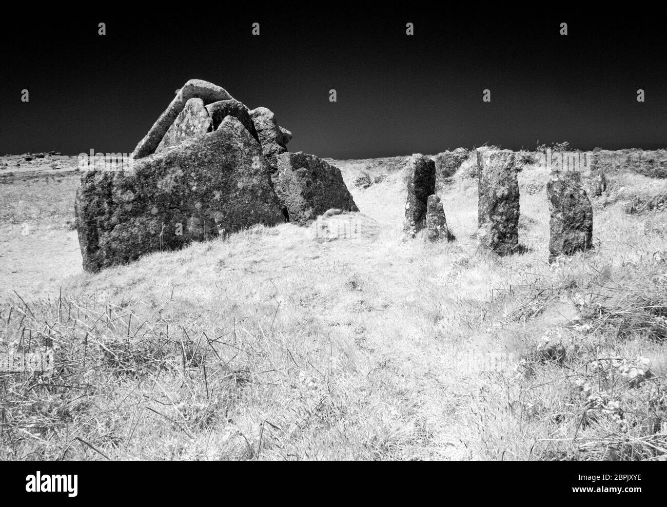 Zennor Quoit, Ancient Burial Mound oder 'Dolmen', Cornwall UK Stockfoto