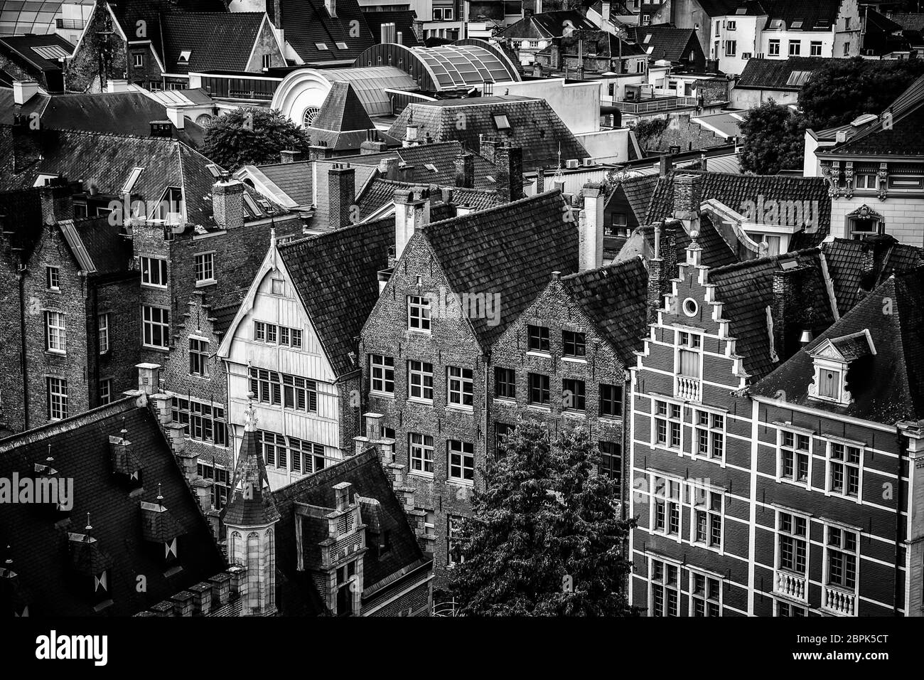 Panoramablick auf die Stadt Gent, Detail der Stadt von Belgien, Europa Stockfoto