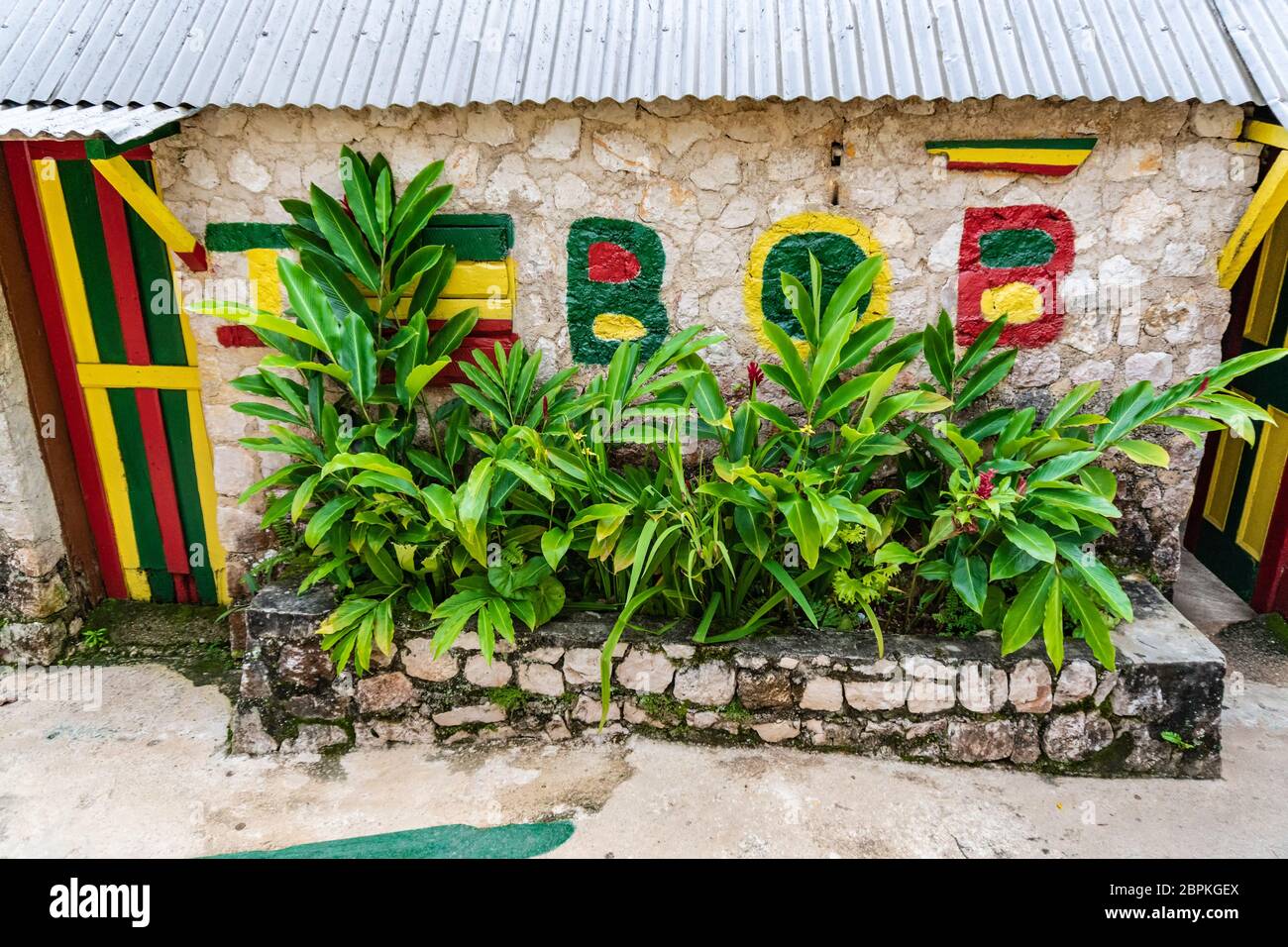 Nine Mile, Jamaika 07. JANUAR 2017: Bob Marley kleines Haus, in dem er gewachsen ist. Bob Marley Mausoleum-Komplex Stockfoto