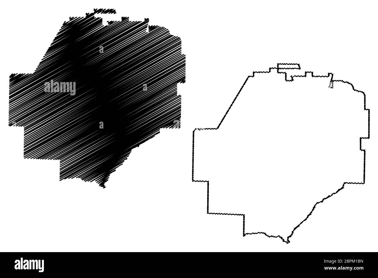 Macon County, Georgia (US County, United States of America,USA, US, US) Karte Vektor Illustration, Skizze Scribble Macon Karte Stock Vektor