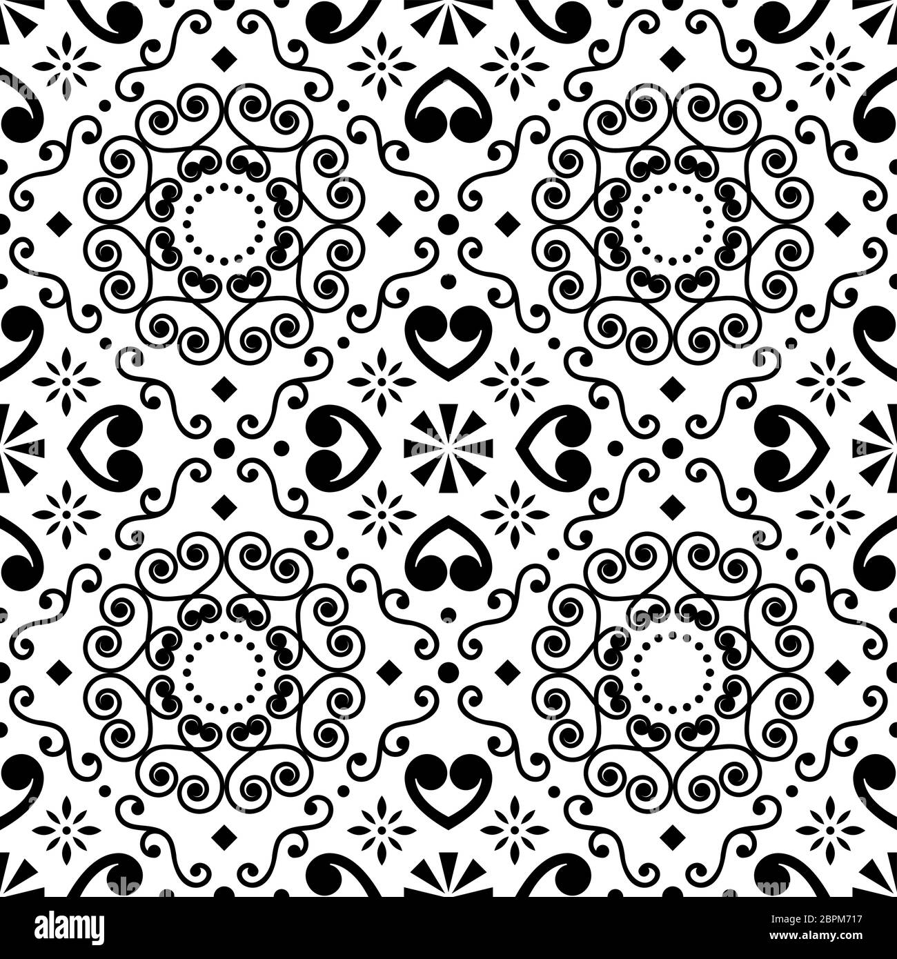 Portugiesisch oder Spanisch retro Kacheln Azulejos Vektor nahtlose Muster, geometrische repetitve Design - Textil- oder Hintergrund Stock Vektor