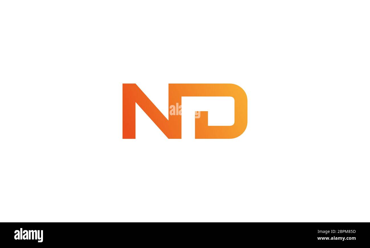 Abstraktes Nd oder ND Logo Design. Kreativer moderner und sauberer Stil Stock Vektor