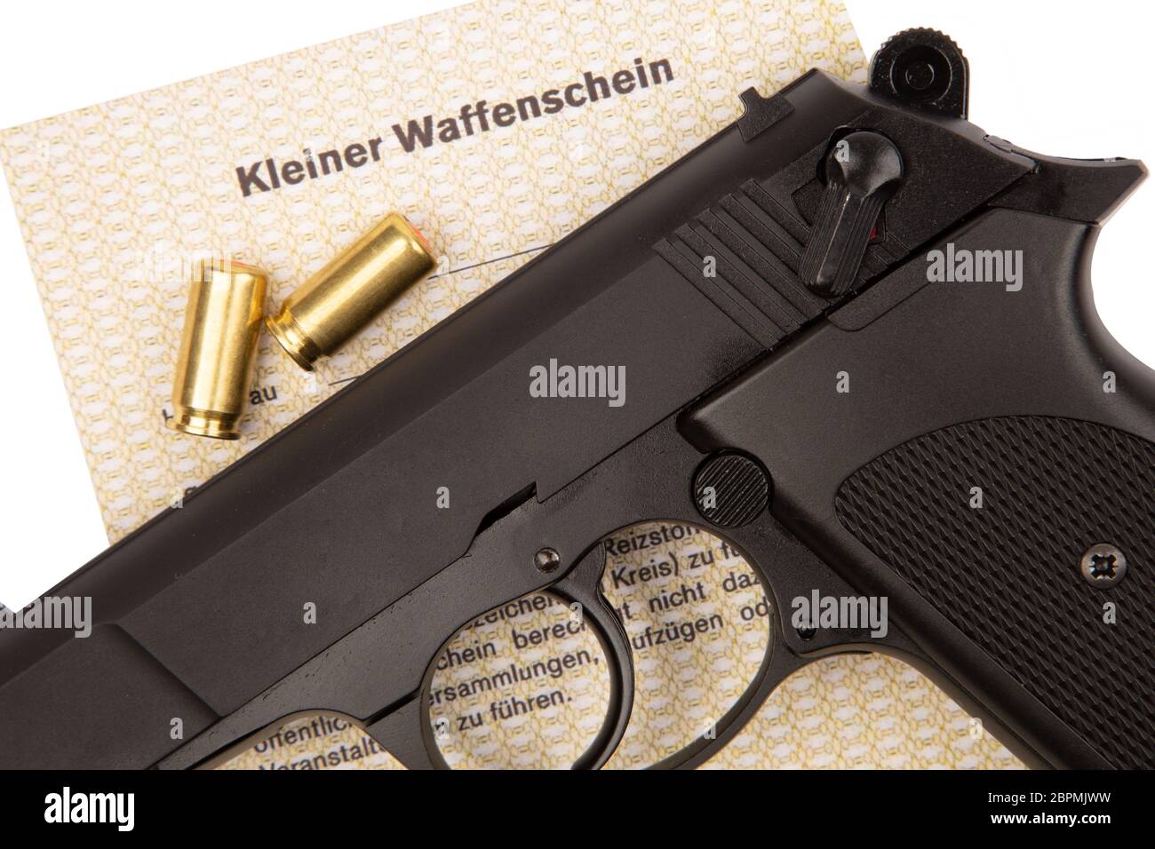 Deutsche Text: Kleine Waffe in Deutschland ermöglicht die Schrotflinte und gas  Pistolen Stockfotografie - Alamy